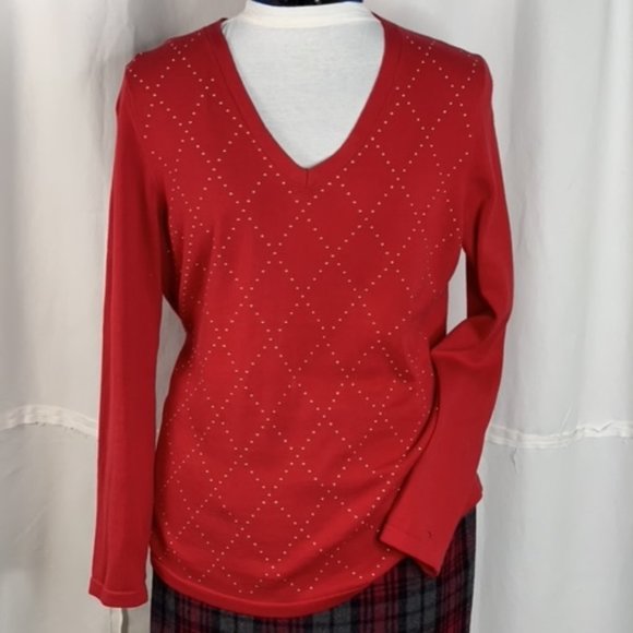 Tommy Hilfiger Sweaters - Tommy Hilfiger Sweater L Red 100% Cotton